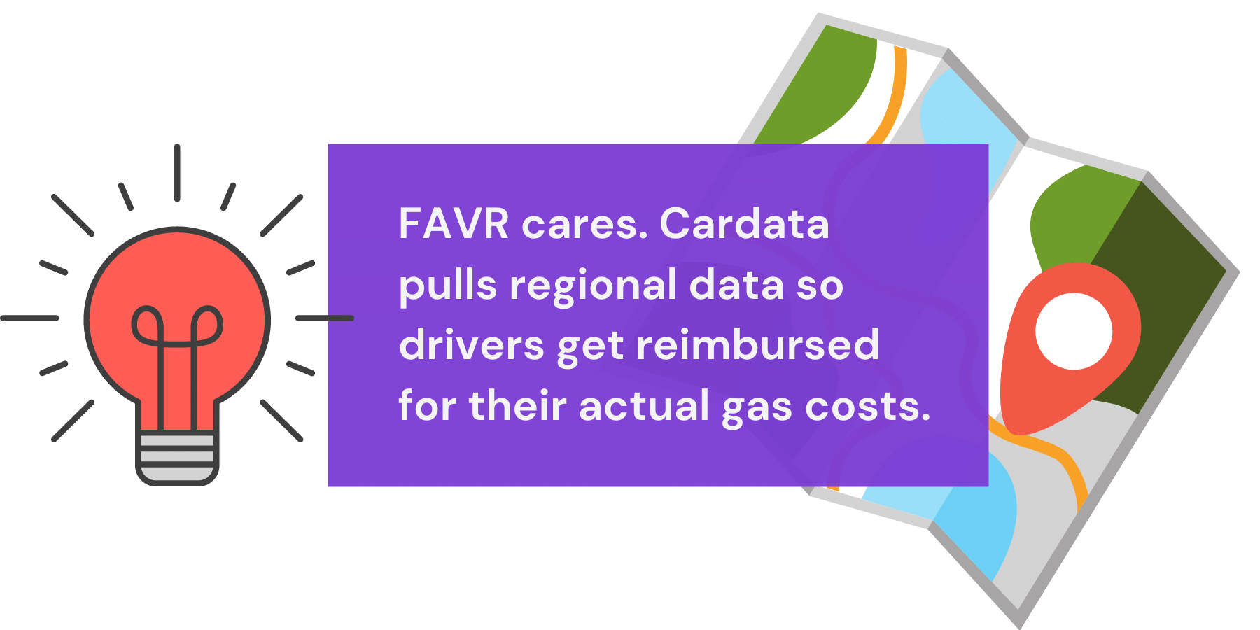 FAVR cares. Cardata pulls regional data so sales reps get reimbursed for their actual gas costs. (1)