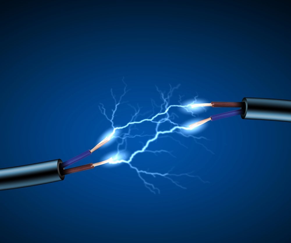 Electric cord with electricity shooting out